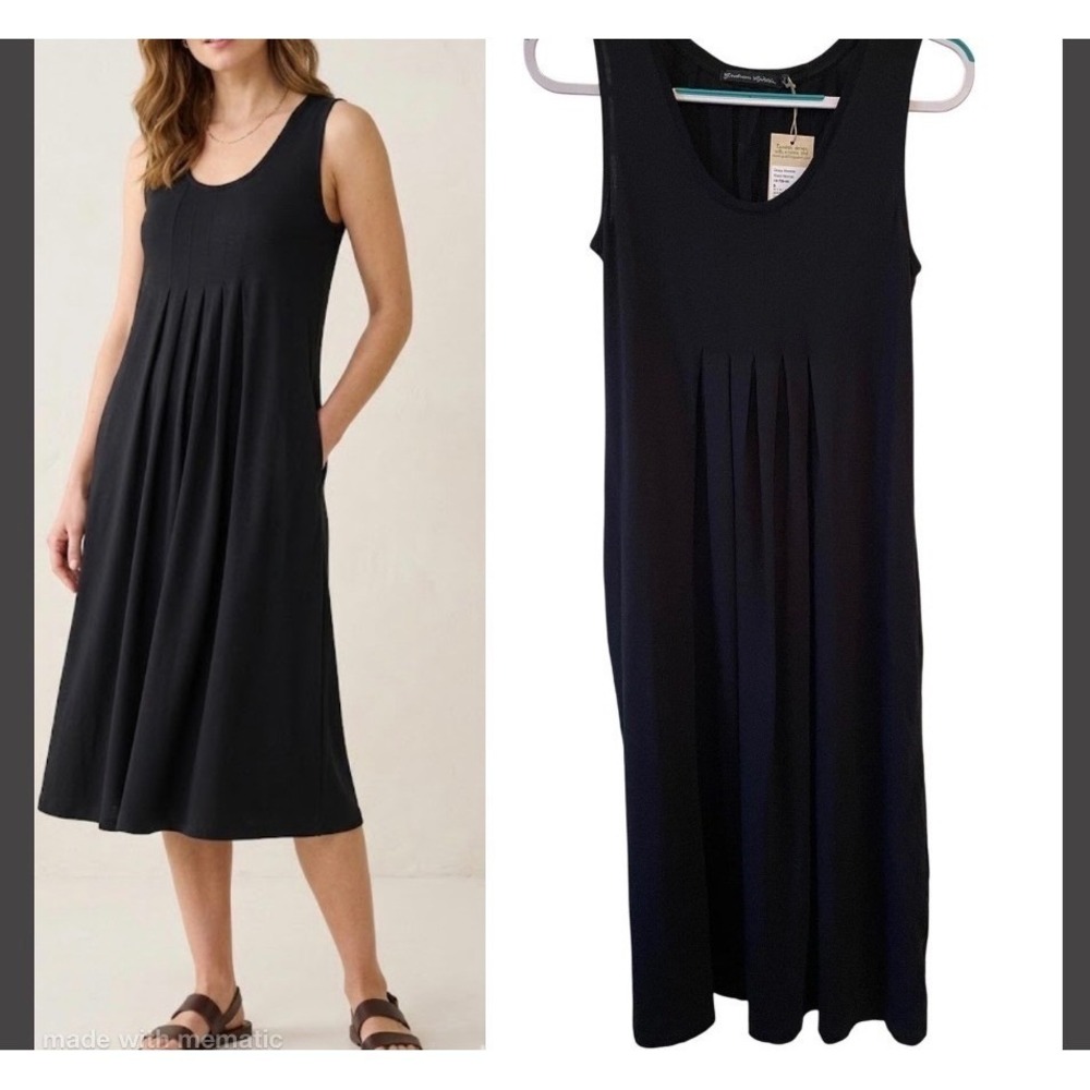 Gudrun Sjoden Size S Himmel Sleeveless Midi Dress Minimalist Summer Travel NWT